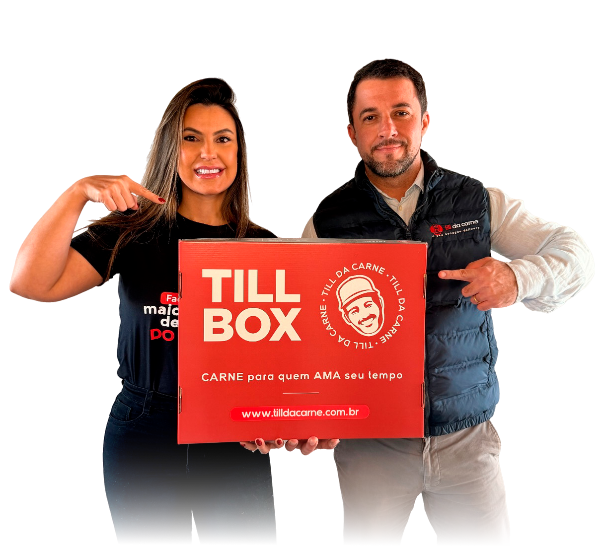 Somos Rafael e Carol, proprietários da Till da Carne